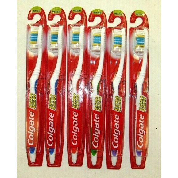 COLGATE MEDIUM Toothbrush 6 Brushes - Asst. Colors - Picture 1 of 2